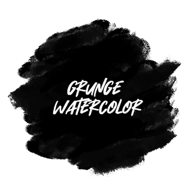 Gratis vector grunge zwarte aquarel banner