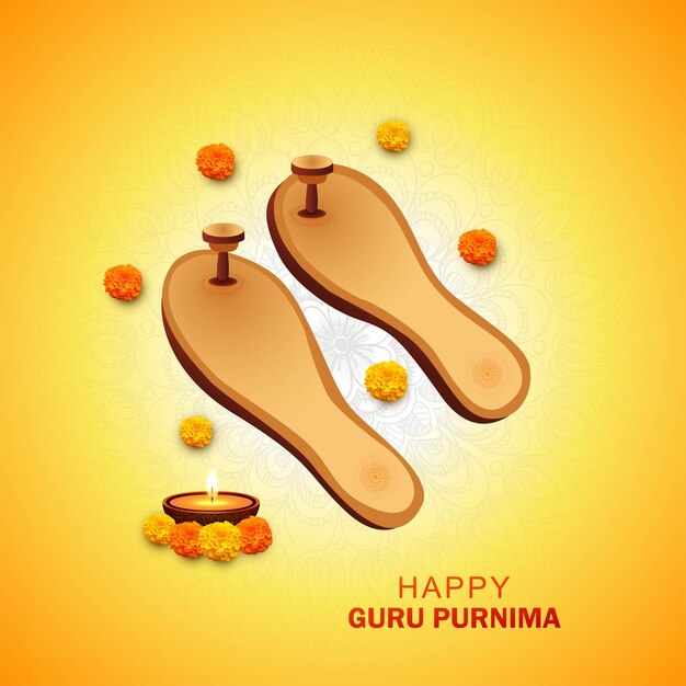 Guru purnima viering op goeroe paduka wenskaart achtergrond