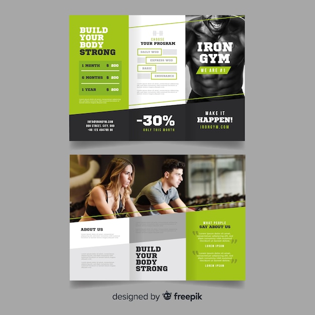 Gym driebladige brochure