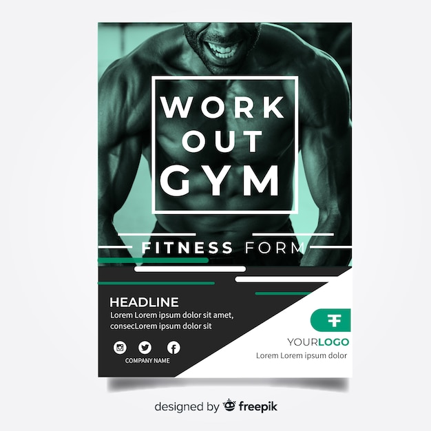 Gratis vector gym folder sjabloon