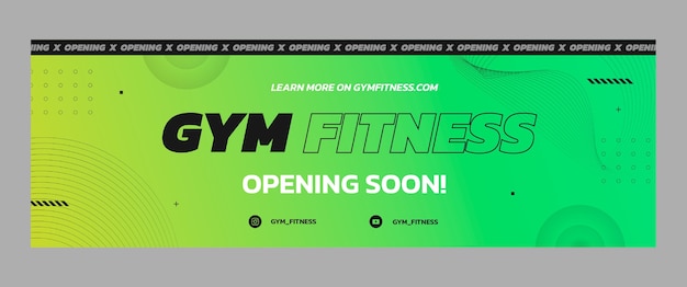 Gym twitter header sjabloonontwerp