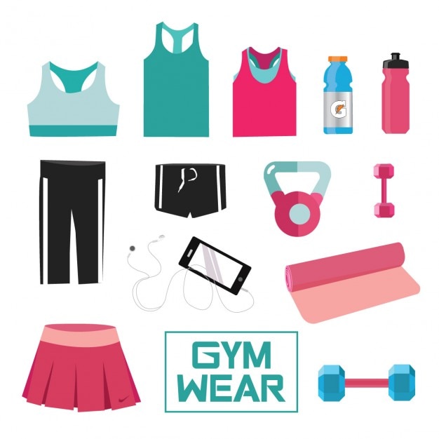 Gratis vector gym wear collectie