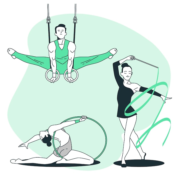 Gratis vector gymnastiek concept illustratie