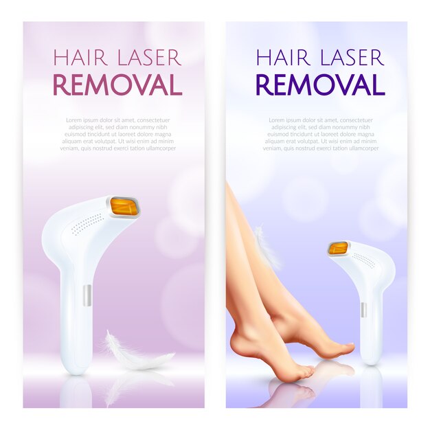 Gratis vector haarverwijdering verticale banners