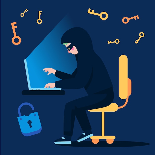 Gratis vector hacker activiteit concept