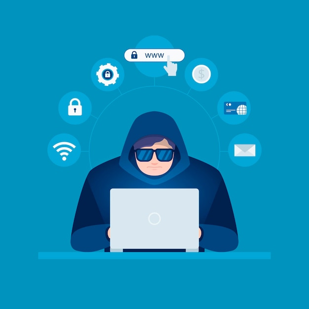 Gratis vector hacker activiteit concept