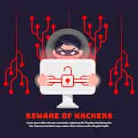 Gratis vector hacker activiteit illustratie thema