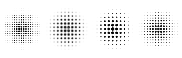 Halftone circulaire klassieke achtergrond set van vier