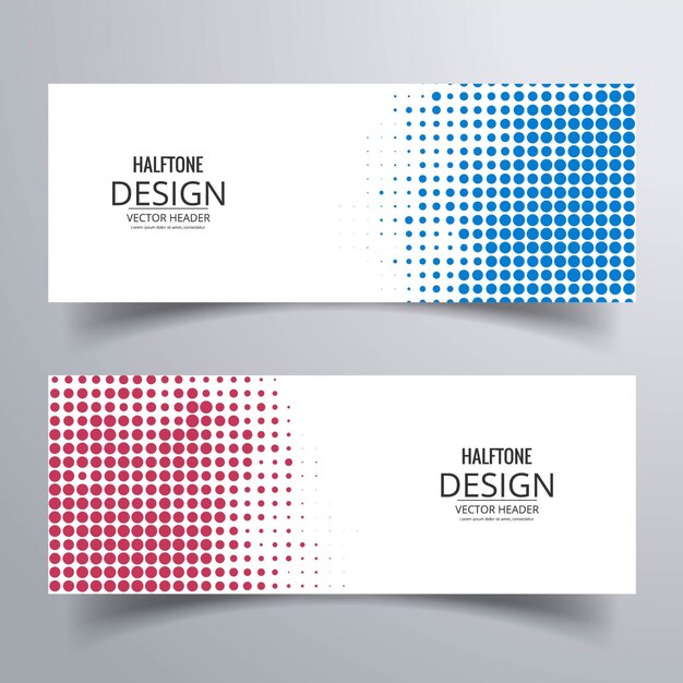 Halftone kleurrijke banners