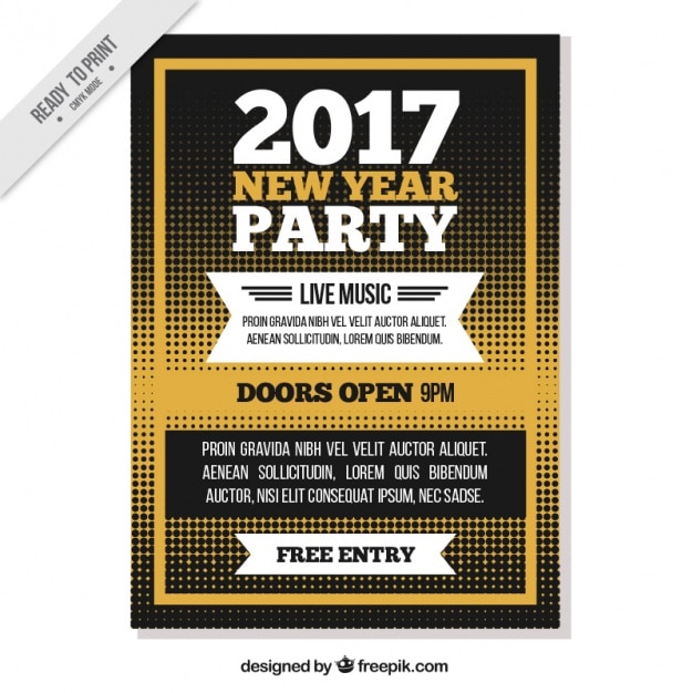 Gratis vector halftone vintage 2017 poster