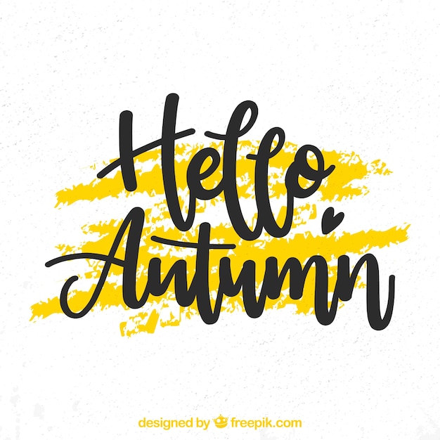 Hallo herfst achtergrond met belettering