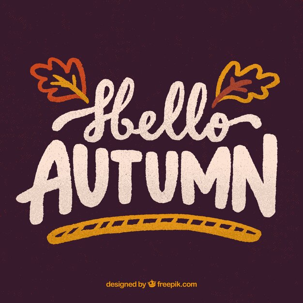 Hallo herfst achtergrond met typografie