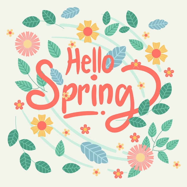 Gratis vector hallo lente achtergrond met bloemen