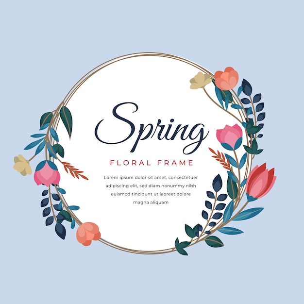 Hallo lente belettering in cirkel floral frame