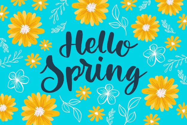 Gratis vector hallo lente belettering met kleurrijke decoratie