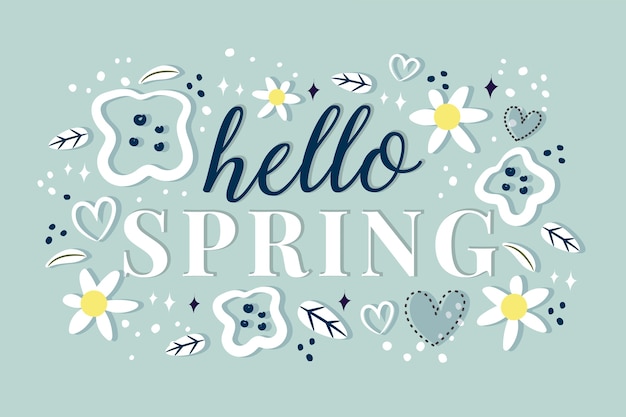 Hallo lente belettering met kleurrijke decoratie