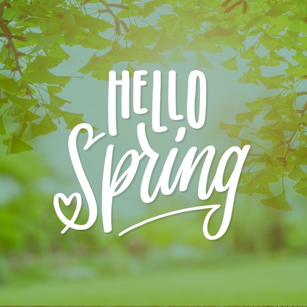 Hallo lente belettering met vegetatie foto