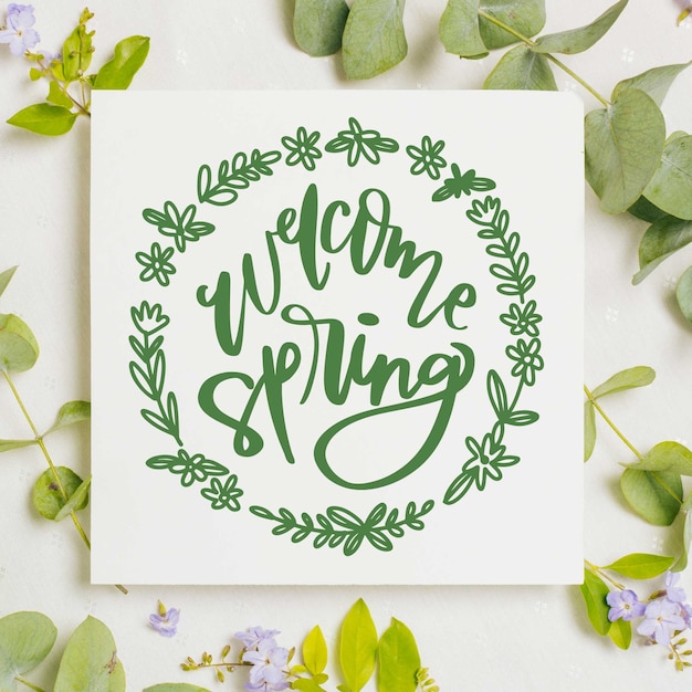 Gratis vector hallo lente belettering ontwerp met foto