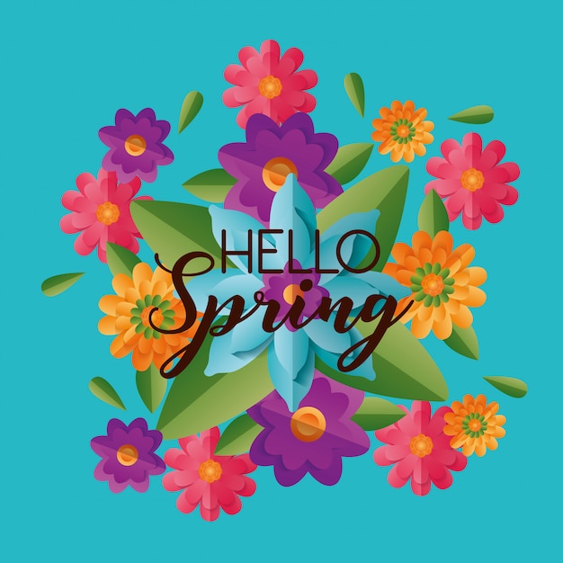 Gratis vector hallo lente met bloemen