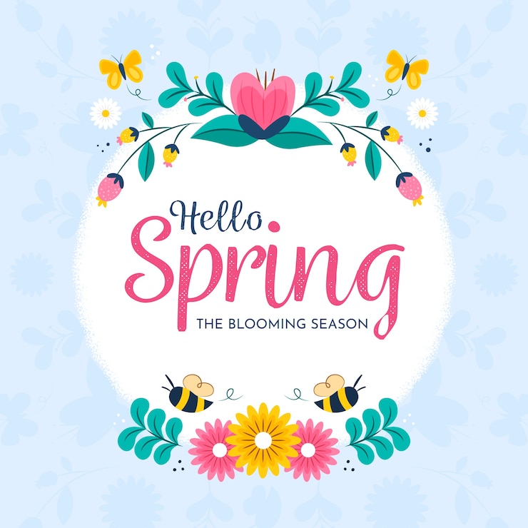 Gratis Vector hallo lente met kleurrijke bloemen