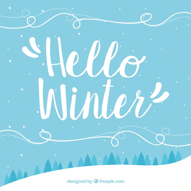 Gratis vector hallo winter belettering