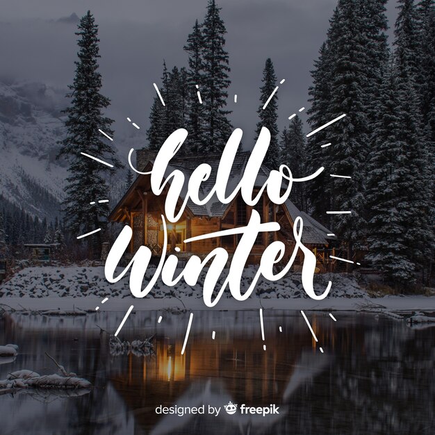 Hallo winter belettering