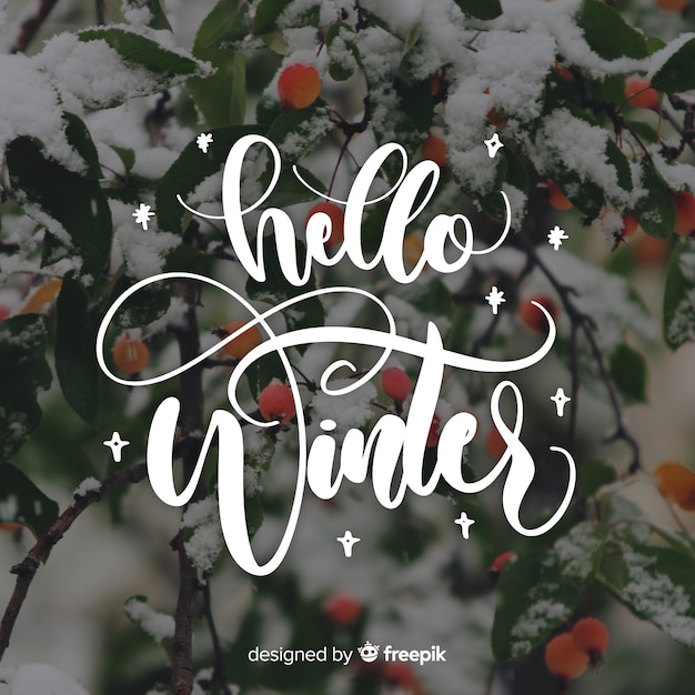 Hallo winter belettering