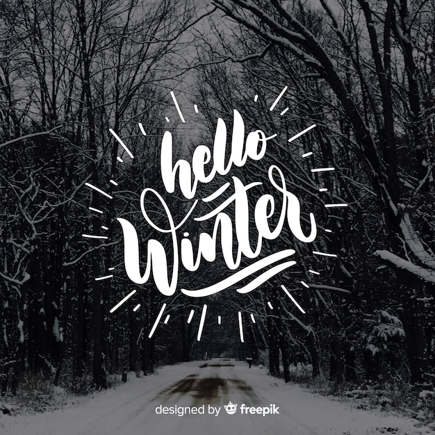 Hallo winter belettering