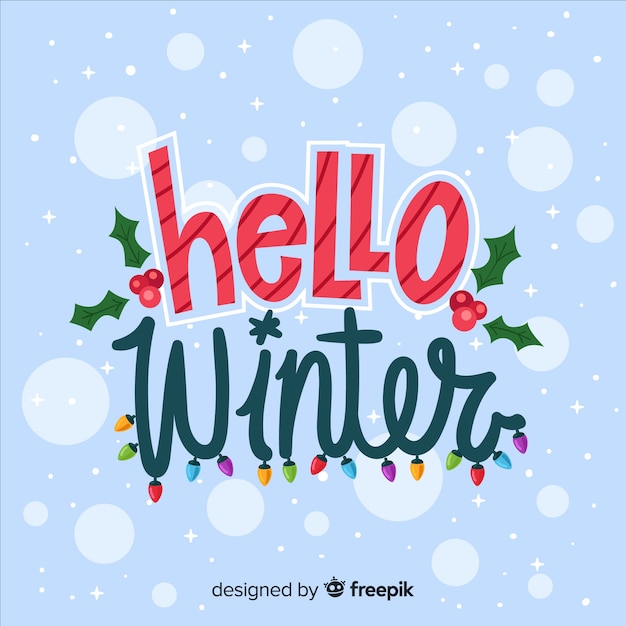 Hallo winter belettering