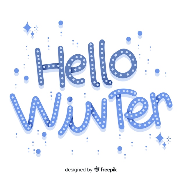 Gratis vector hallo winter belettering