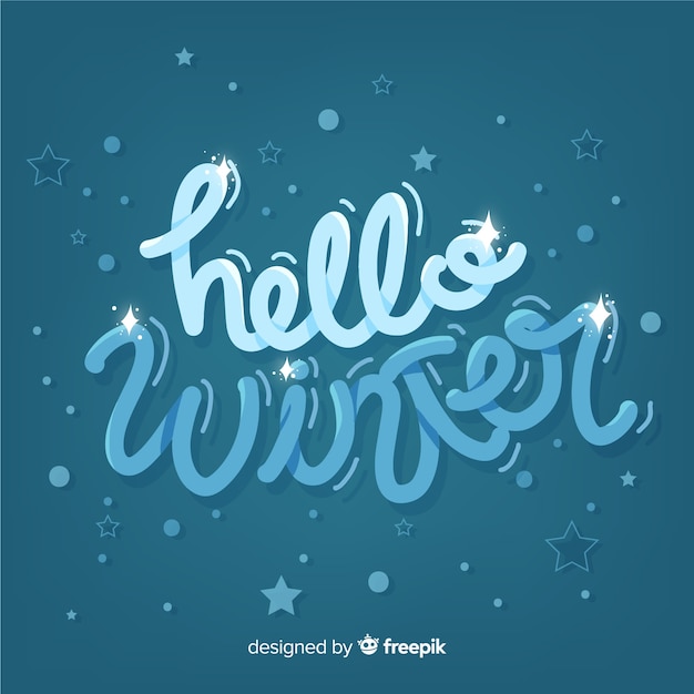 Hallo winter belettering