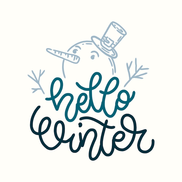 Gratis Vector hallo winter belettering