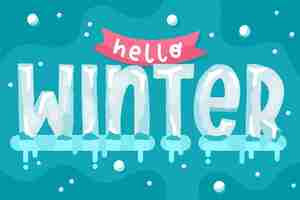 Gratis vector hallo winter belettering