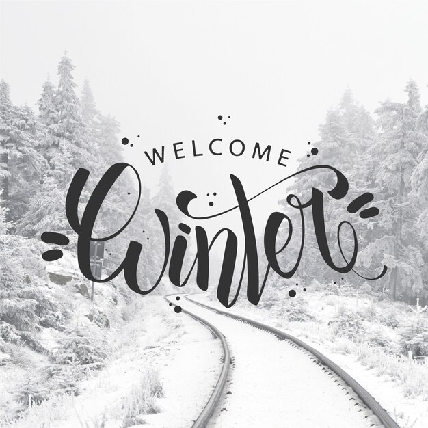 Hallo winter concept belettering