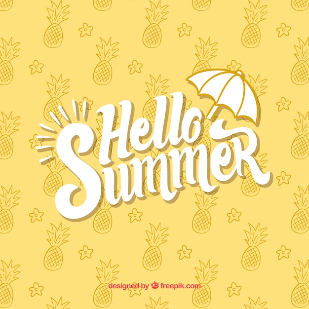 Hallo zomer achtergrond met ananas patroon