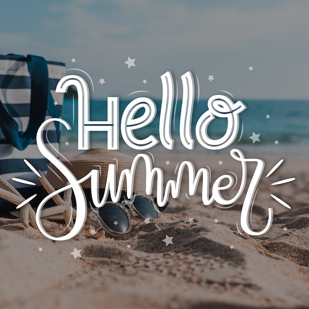 Hallo zomer belettering met foto