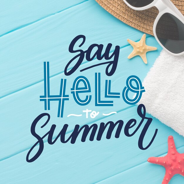 Hallo zomer belettering met foto