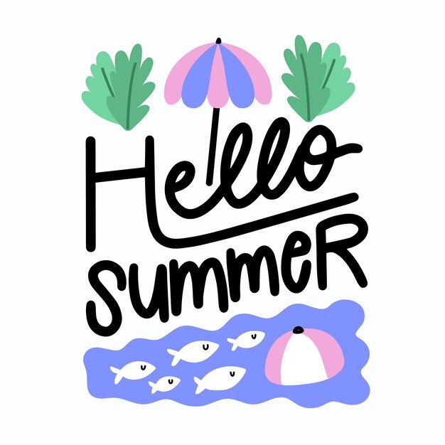 Hallo zomer belettering