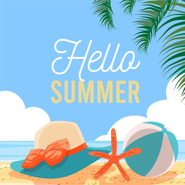 Gratis vector hallo zomer concept