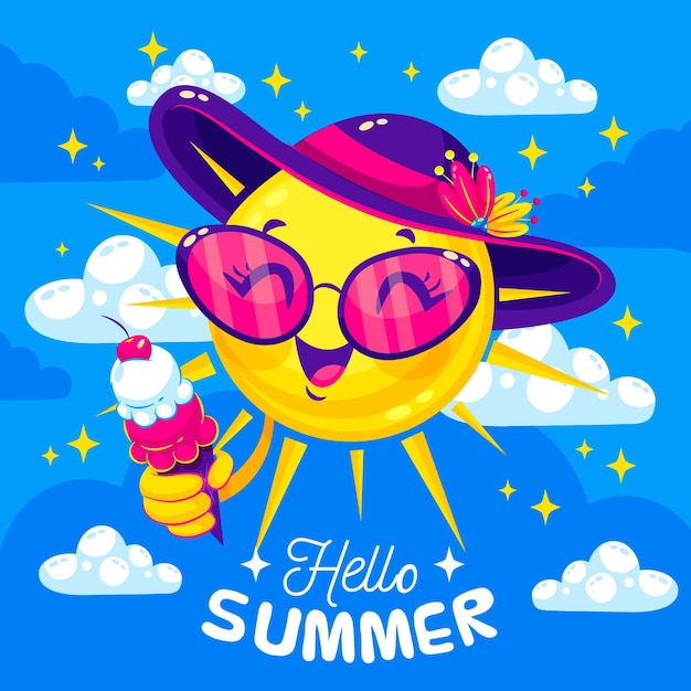 Gratis vector hallo zomer concept