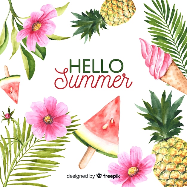 Gratis vector hallo zomer