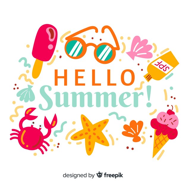 Gratis vector hallo zomer