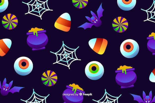 Gratis vector halloween achtergrond met kleurovergang