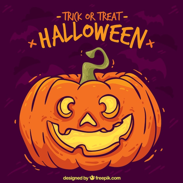 Halloween achtergrond met pompoen ontwerp
