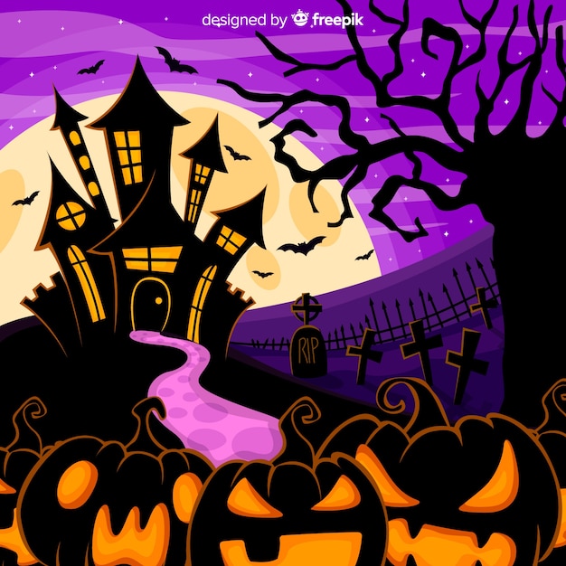 Gratis vector halloween achtergrond