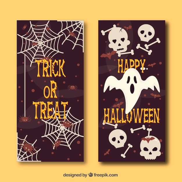 Halloween banners met traditionele elementen