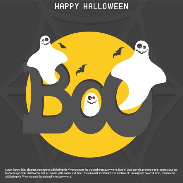 Gratis vector halloween boo card