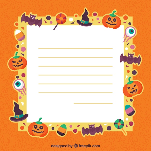 Halloween brief in plat ontwerp