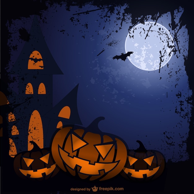 Gratis vector halloween cartoon achtergrond