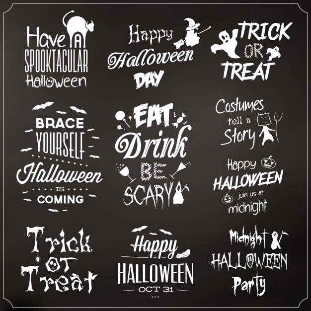 Gratis vector halloween citeert collectie